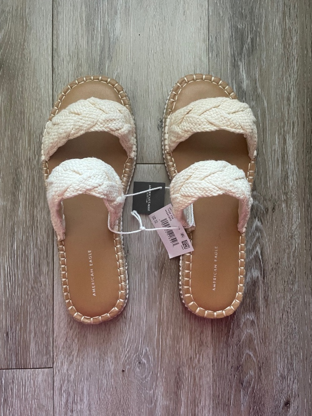 American Eagle Braided Strap Sandals – Cream